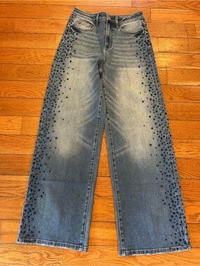 NEW Stevie Jeans by Steve Madden Flare Bell Bottom Sparkling Bedazzle y2k 28